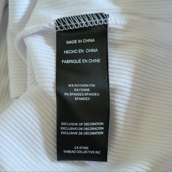 bebe White Ribbed Top - NWT - Picture 8 of 14